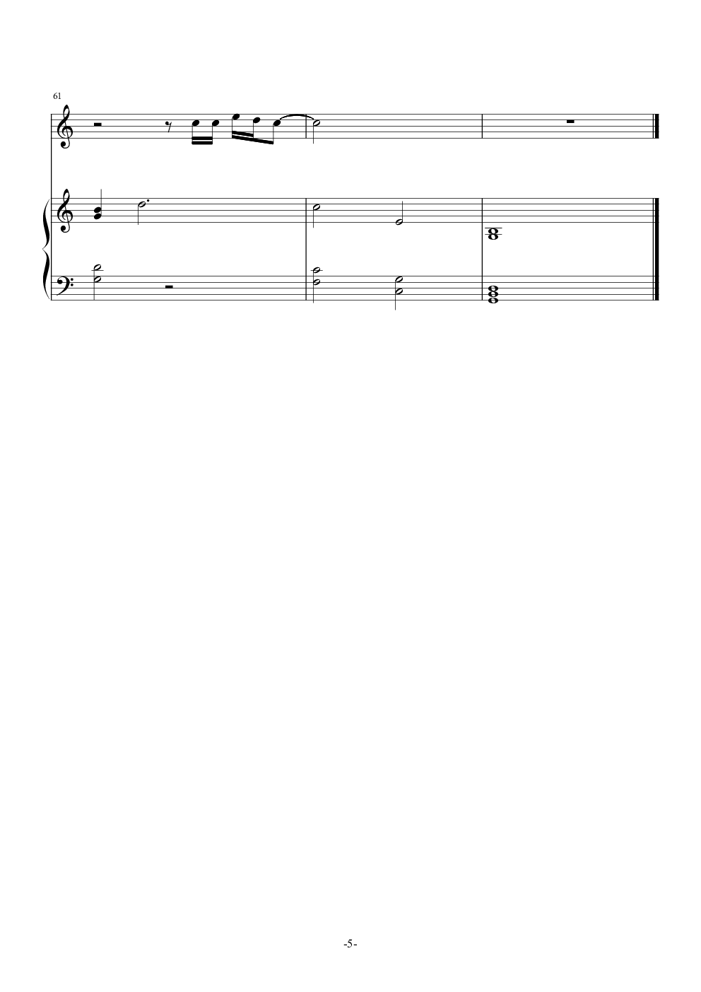 Let Her Go-钢琴伴奏版