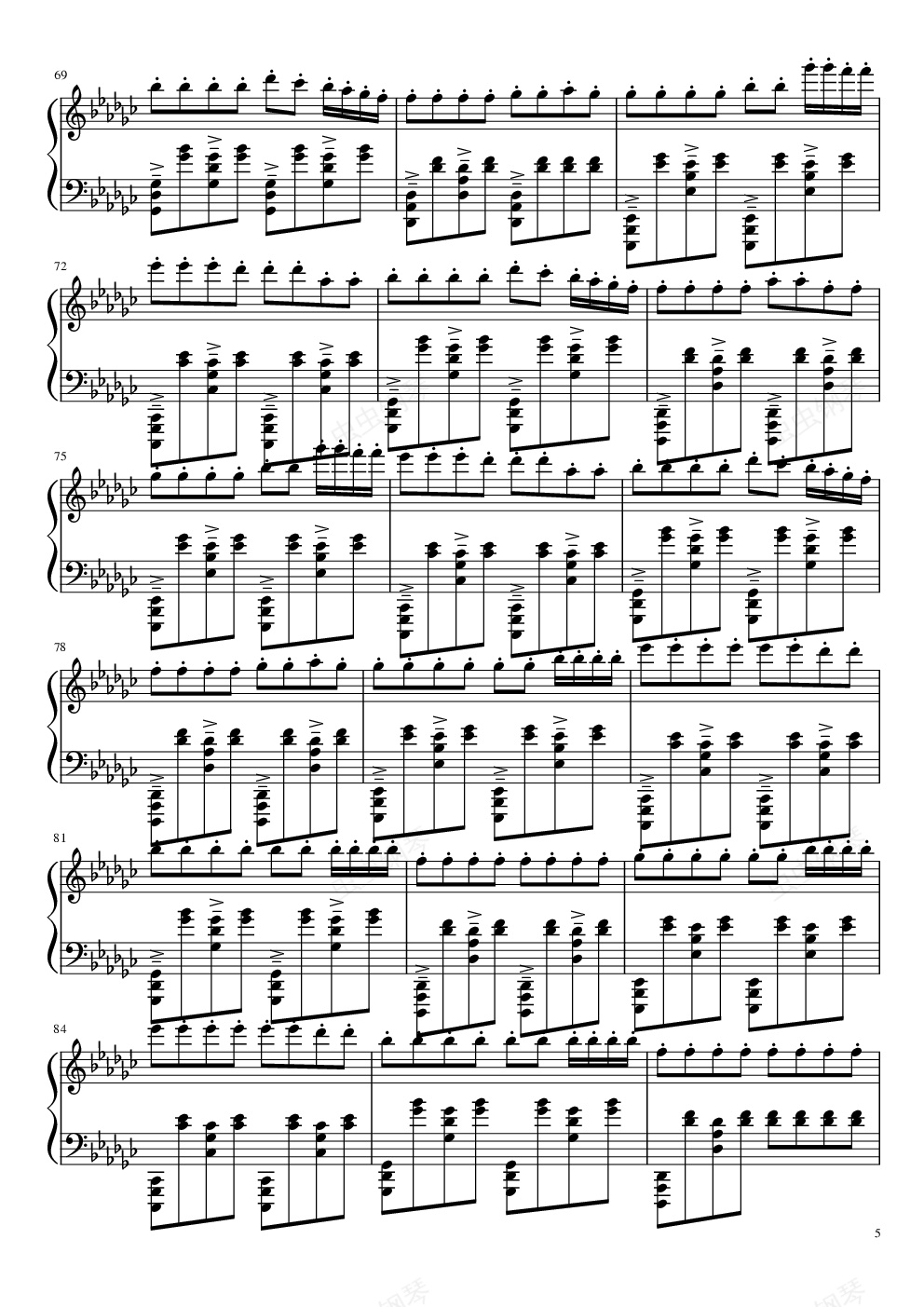 fede钢琴谱-[过眼云烟]-虫虫钢琴