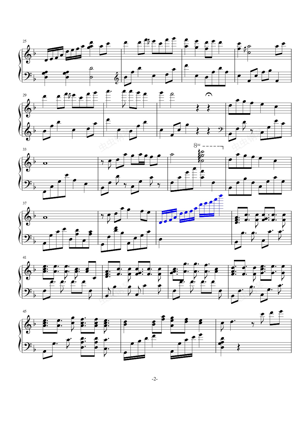 画心全世界失眠合久必婚钢琴谱,画心全世界失眠合久必婚f调钢琴谱