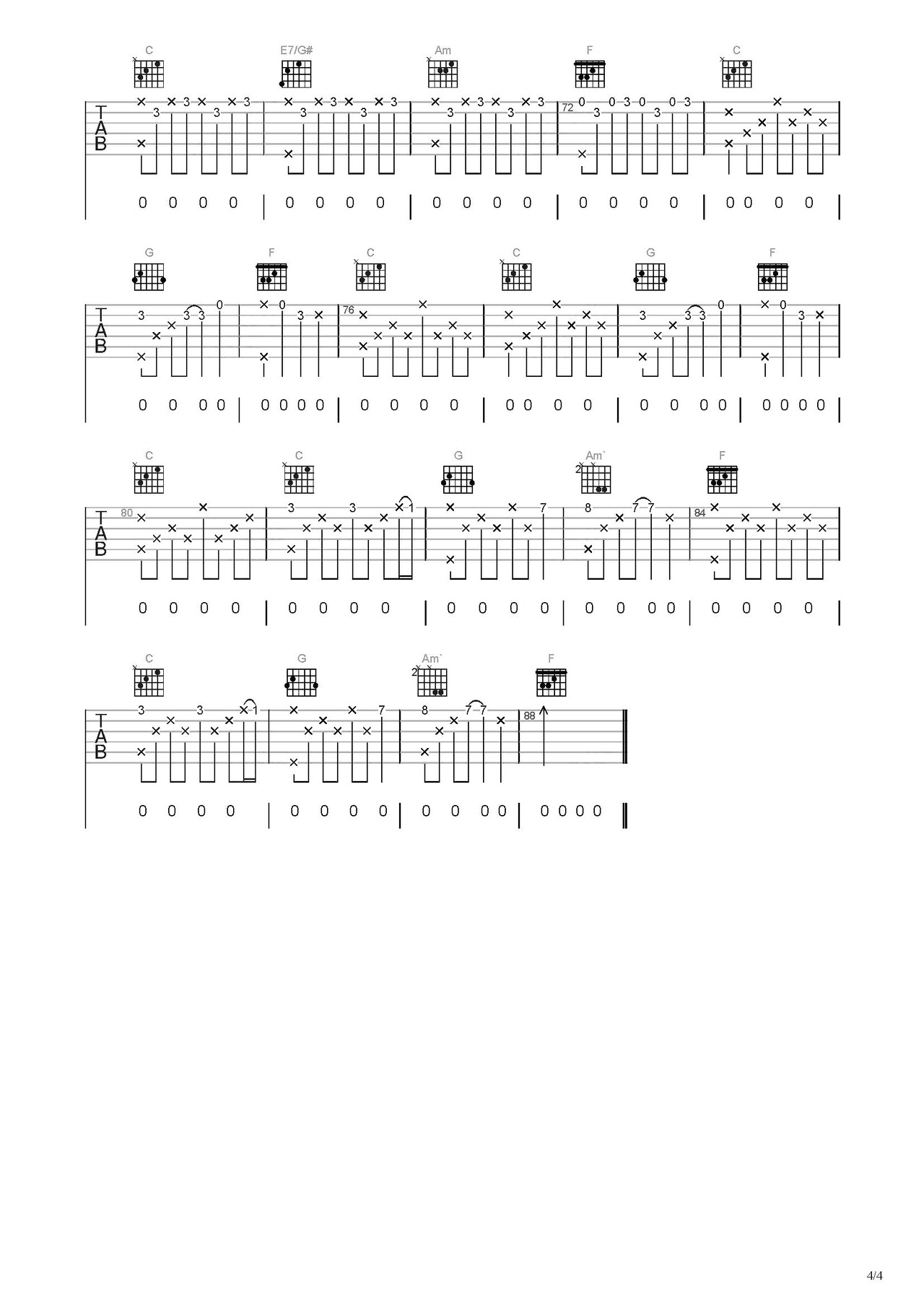 我爱你吉他谱-弹唱谱-c调-虫虫吉他