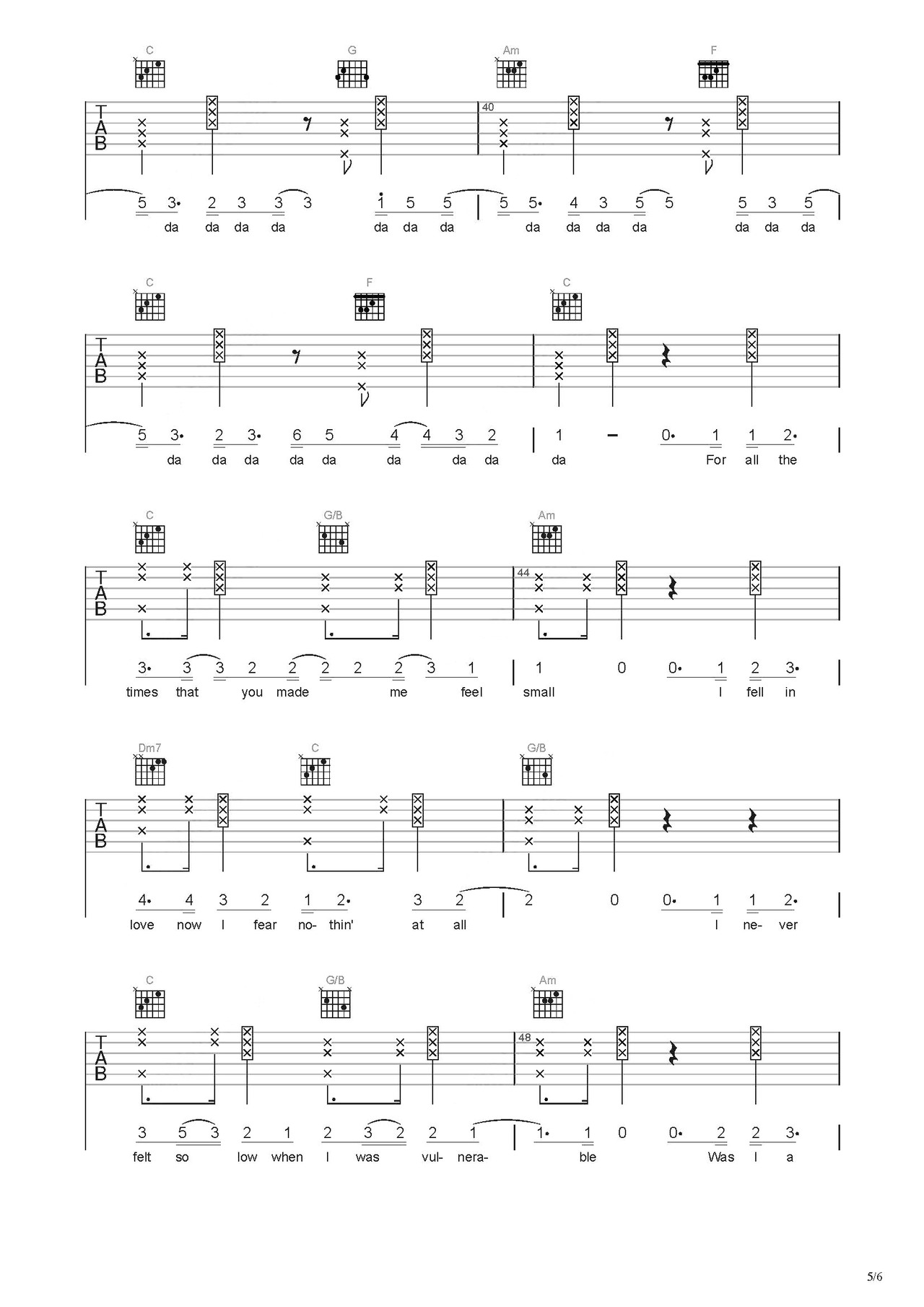 Love吉他谱-弹唱谱-c调-虫虫吉他