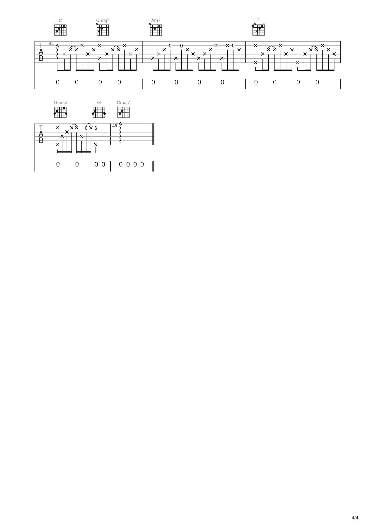 凌晨三点吉他谱-弹唱谱-c调-虫虫吉他