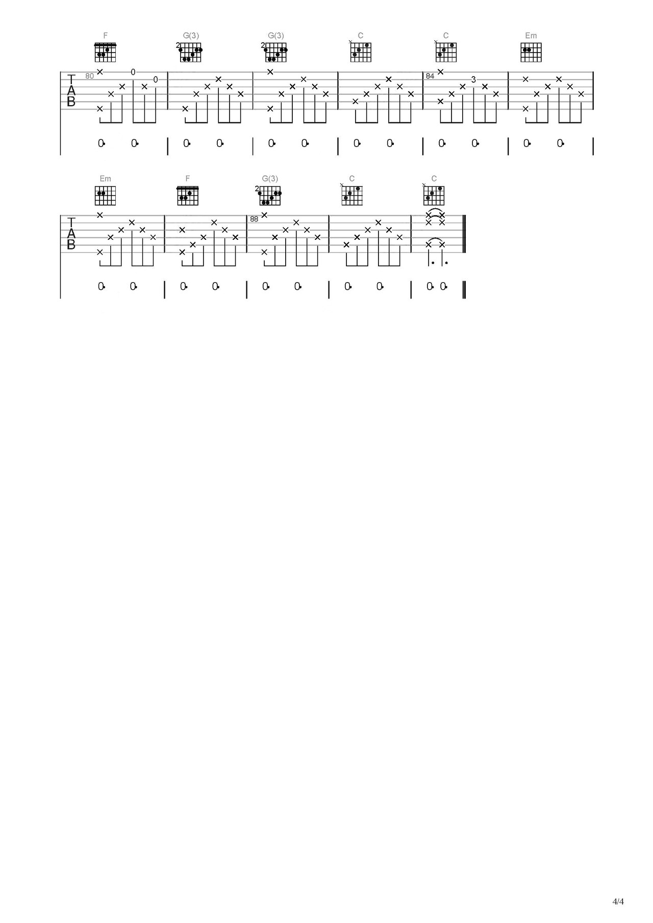 当你老了吉他谱-弹唱谱-c调-虫虫吉他