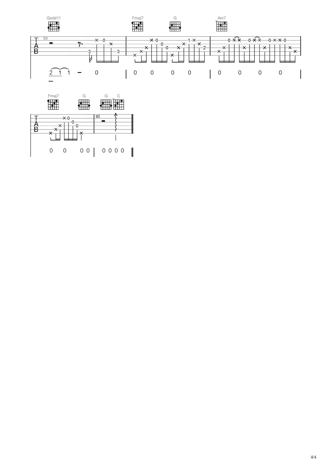 四季予你吉他谱-弹唱谱-c调-虫虫吉他