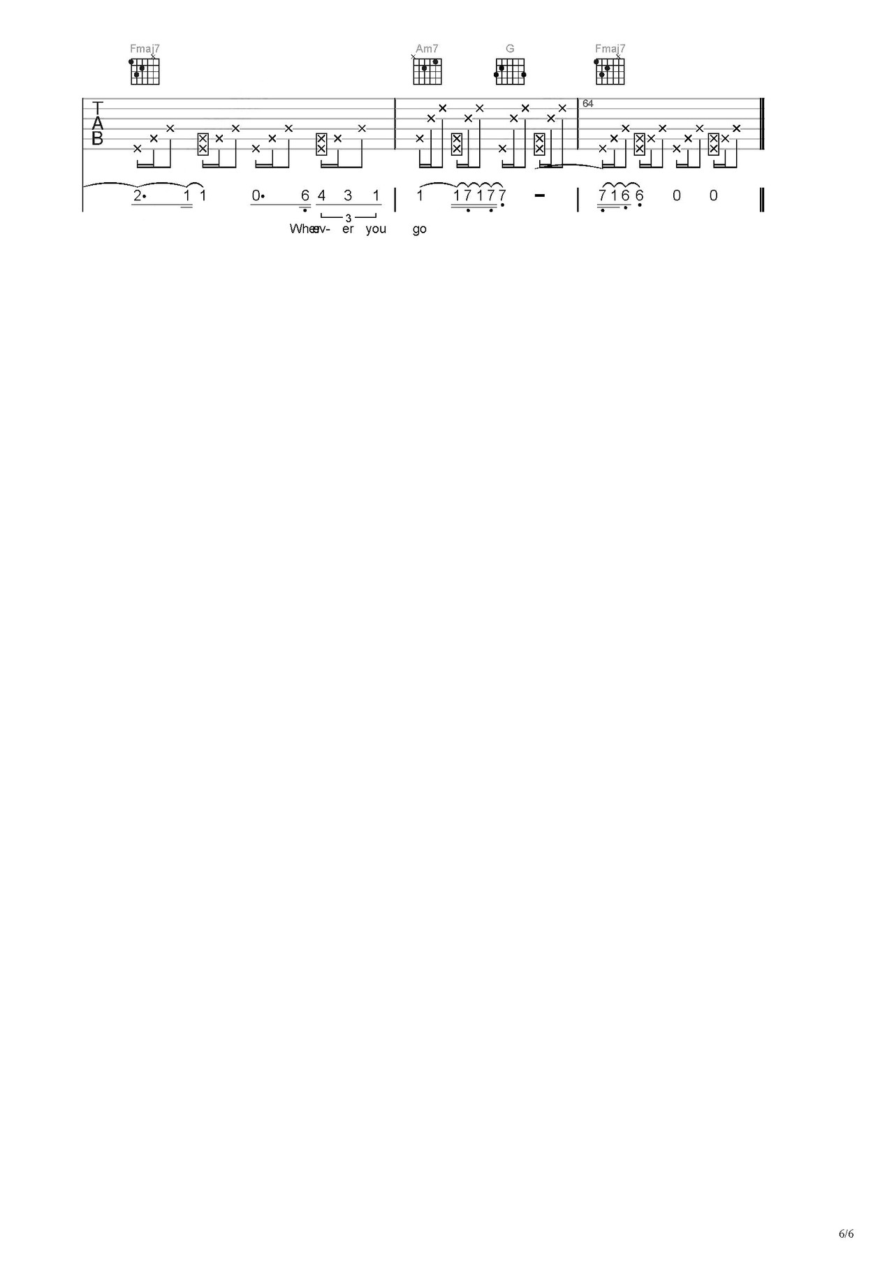 Follow吉他谱-弹唱谱-c调-虫虫吉他