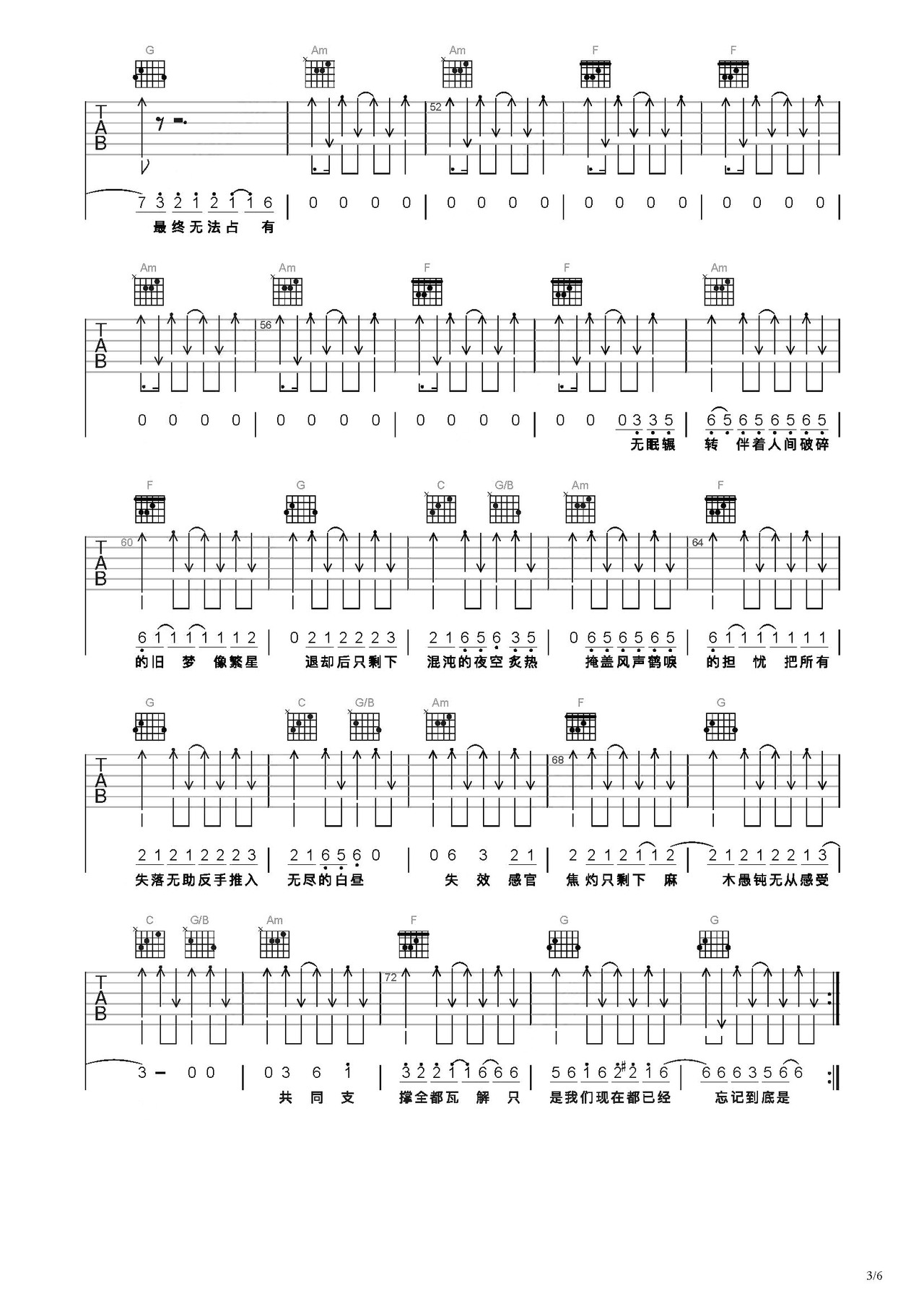 极恶都市吉他谱-弹唱谱-c调-虫虫吉他
