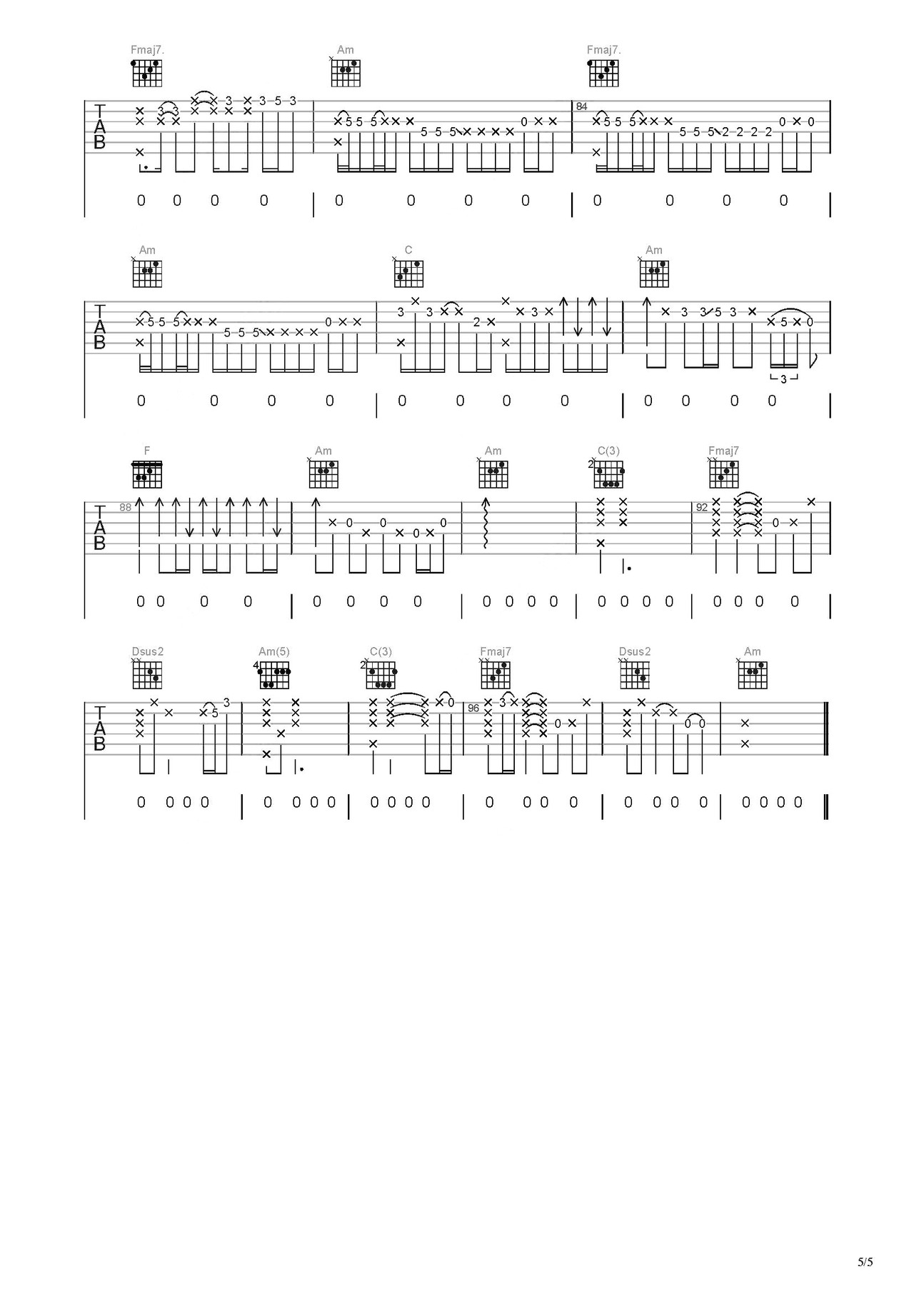 空谷幽兰吉他谱-弹唱谱-c调-虫虫吉他